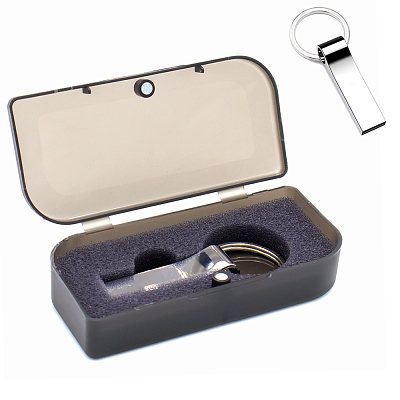 Флешка Ring rail 16 Гб в футляре, серебристая (Серебристый)