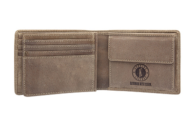 Бумажник KLONDIKE «Tony», натуральная кожа в коричневом цвете, 12 х 9 см