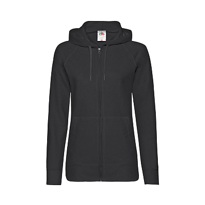 Толстовка женская без начеса LADIES LIGHTWEIGHT HOODED SWEAT 240 (Чёрный)
