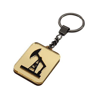 Брелок Нефтяная вышка (золотой с черным)