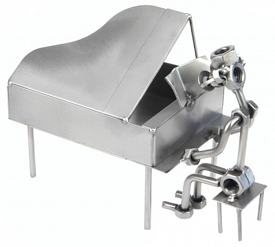 Пианист-виртуоз Фигурки из металла HINZ &amp; KUNST (Серый + чёрный)