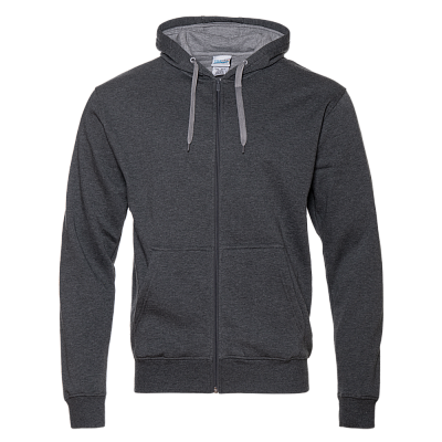 Толстовка мужская STAN с капюшоном на молнии футер с начёсом 280, 17 (Тёмный меланж)