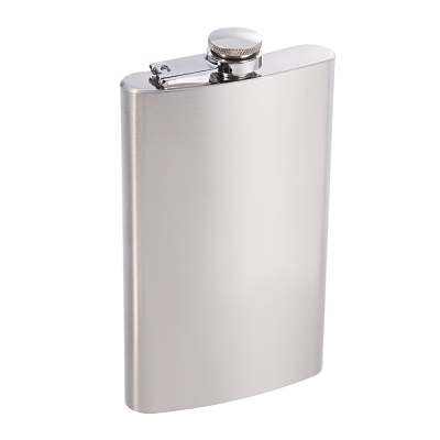 Набор S.Quire фляга серебристая 0,27 л, 4 стопки, воронка из стали, чехол из искусственная кожи