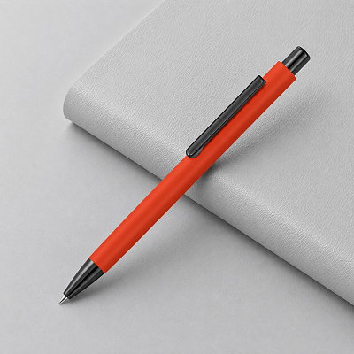 Металлическая шариковая ручка Ellipse gum soft touch с зеркальной гравировкой (Оранжевый)
