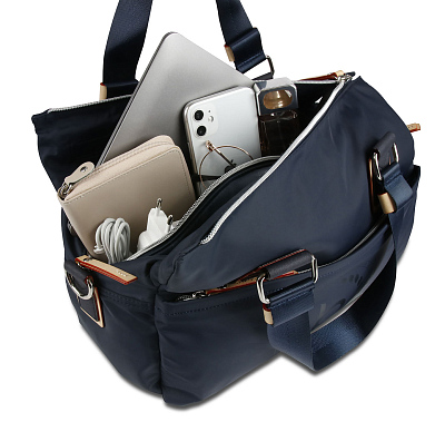 Сумка дорожная женская BUGATTI Lido, синяя, полиэстер, 33х13х30 см, 12 л