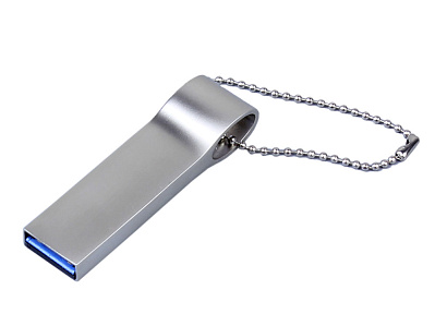 USB 3.0-флешка на 32 Гб с мини чипом и боковым отверстием для цепочки (Серебристый)