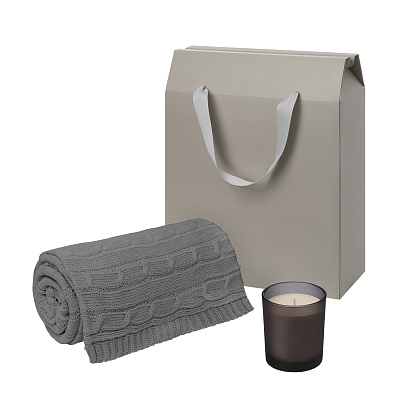 Подарочный набор Enigma. Fado  (свеча, плед) (Серый)