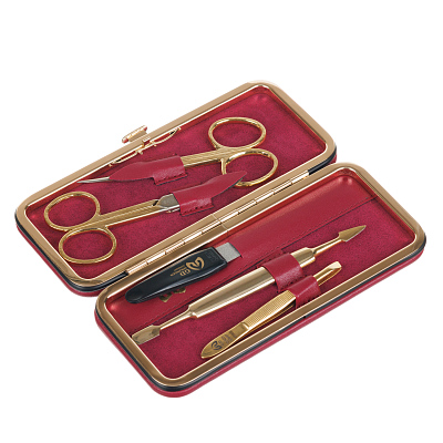 Маникюрный набор GD, 5 пр. Футляр: искусcтвенная кожа, цвет Viva Magenta (Бордовый)