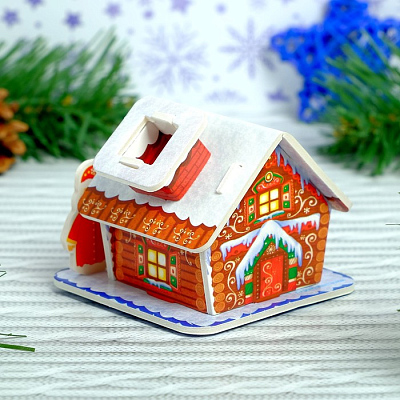 Конструктор фигурки&amp;quot;Дом деда мороза&amp;quot; 3Д   3564567 (Коричневый)