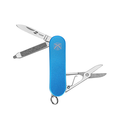 Нож перочинный Stinger, 62 мм, 4 функции, материал рукояти алюминий (синий), в картонной коробке (Синий)
