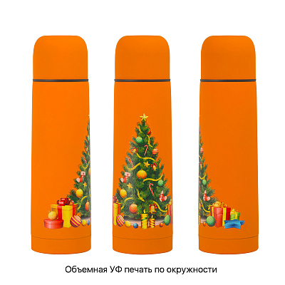 Термос "Крит" 500 мл, покрытие soft touch, оранжевый