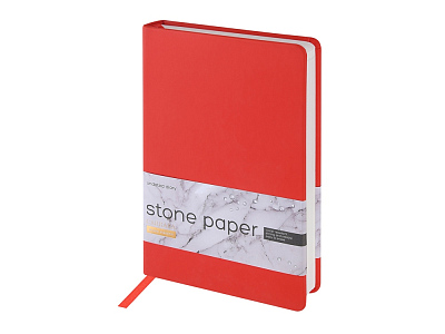 Ежедневник с каменной бумагой недатированный А5 Carrara (Красный)