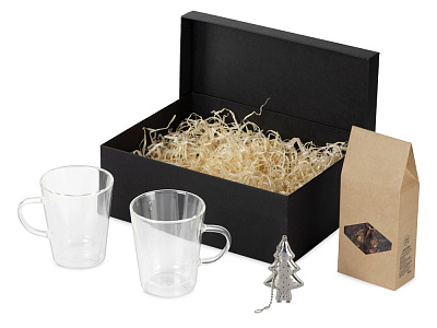 Подарочный набор Christmas tea (Прозрачный, серебристый, черный)