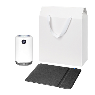 Подарочный набор Bliss, Ноnor, черный (увлажнитель воздуха, зарядное устройство) (Белый, черный)