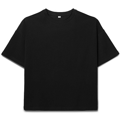 Футболка детская оверсайз Teezer, черная (Чёрный)