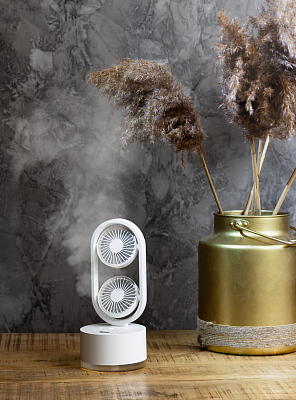 Портативный увлажнитель воздуха "Smart Wind" с двумя вентиляторами, белый