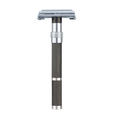 Станок Т-образный для бритья ERBE, нержавеющая сталь, хромированное покрытие  цвет, в картонной коробке (Черный)