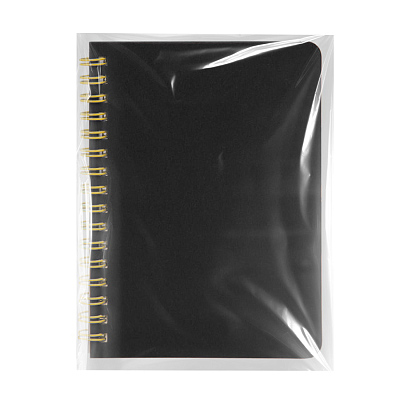 Блокнот на двойной пружине HELIX MINI, 105 х 150  мм, черный с желтым, блок в клеткуБлокнот HELIX MINI