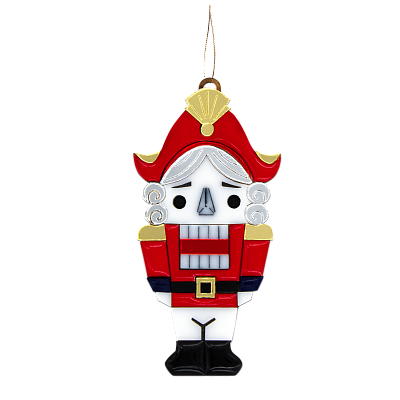 Ёлочная игрушка Щелкунчик (белый с красным) (Белый с красным)