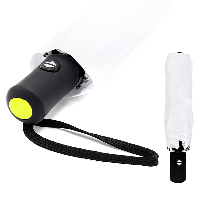 Автоматический противоштормовой зонт Vortex To Go, белый/жёлтый (Белый/желтый)