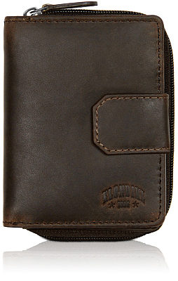 Бумажник KLONDIKE DIGGER «Lisa», натуральная кожа в темно-коричневом цвете, 10,5 х 13 x 3 см (Коричневый)