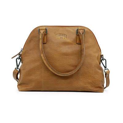 Сумка женская KLONDIKE DIGGER «Ella», натуральная кожа в коньячном цвете, 35 x 28,5 x 12,5 см (Коричневый)