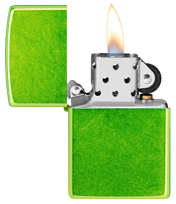 Зажигалка ZIPPO Classic с покрытием Lurid™, латунь/сталь, зеленая, глянцевая, 38x13x57 мм