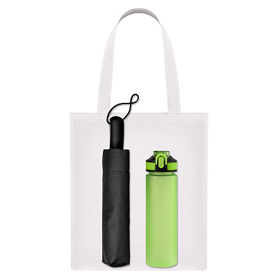 Подарочный набор Levante, зеленый (зонт, спортбутылка, шоппер) (Черный, зеленый)