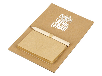 Магнит на холодильник с блокнотом и карандашом для заметок Magny (Натуральный)