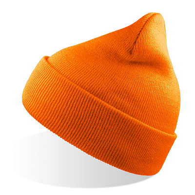 Шапка вязаная  двойная Wind-S (Неоновый оранжевый)
