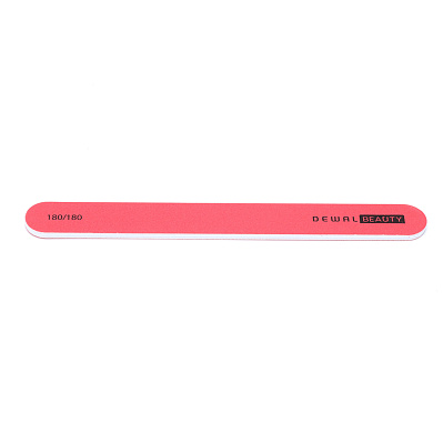 Пилка Dewal Beauty для ногтей, прямая красная 1,9х17,8 см, 180/180 грит (Красный)