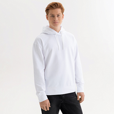 Худи с капюшоном, унисекс Алекс (Alex) белый, размер S