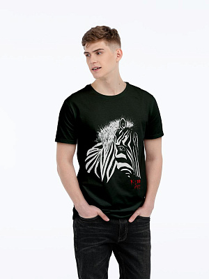 Футболка мужская «Арт-рокстар. Kiss Me», черная (Чёрный)