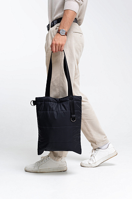 Шоппер Superbag Bubble, с кнопкой (черный)