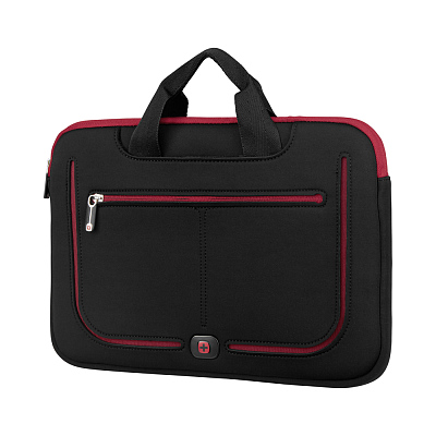 Сумка-чехол для ноутбука WENGER 13", чёрный с красными элементами, 100% нейлон, 33х24х2 см, 2 л