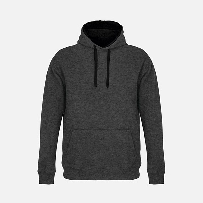 Худи унисекс Cameron, черный меланж с черным