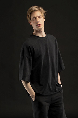 Футболка унисекс оверсайз T1, черная (Чёрный)