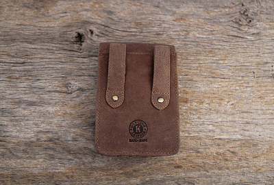 Сумка на пояс KLONDIKE «Bobby», натуральная кожа в светло-коричневом цвете, 12 х 17 х 5,5 см