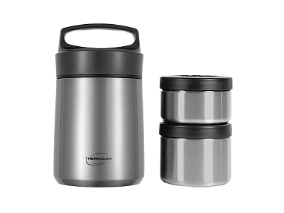 Термос с двумя контейнерами THERMOcafe TCLB-1480SY, 1480 мл (Стальной)