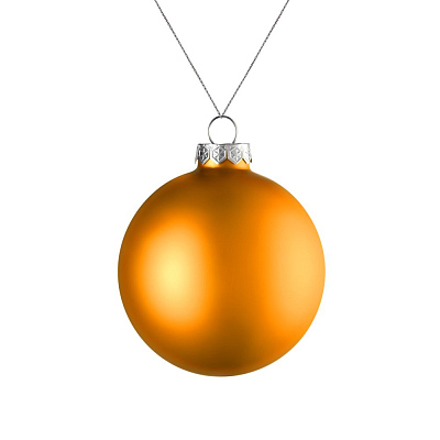 Елочный шар Finery Matt, 8 см, матовый оранжевый (Оранжевый)