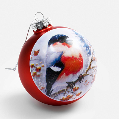 Елочный шар Finery Matt, 8 см, матовый красный