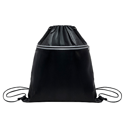 Рюкзак мешок "Shift" со светоотражающей молнией , 36*41 см, полиэстер 210D (Чёрный)