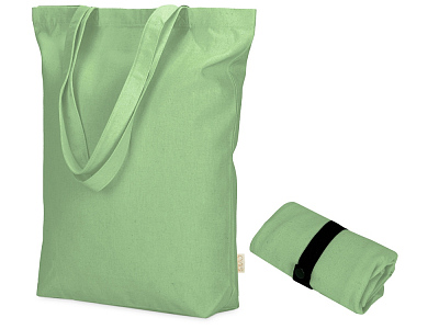 Сумка Fixy из переработанного хлопка 220 г/м2 с фиксирующей лентой (Зеленое яблоко)