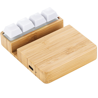 Беспроводное зарядное устройство ClickPad (10W) в виде подставки для телефона, с клавишами анти-стресс  (Белый)