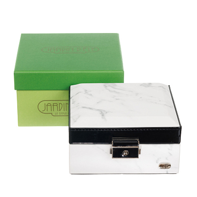 Шкатулка для украшений Jardin D'Ete, цвет белый мрамор, 13,2 х 12,3 х 7,8 см