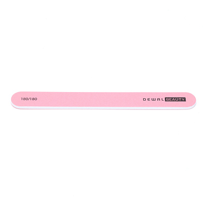 Пилка Dewal Beauty для ногтей, прямая розовая 1,9х17,8 см, 180/180 грит (Розовый)