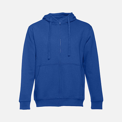 Толстовка мужская на молнии с капюшоном Amsterdam, ярко-синяя (Синий)