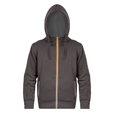 Толстовка худи на молнии с начесом LAS VEGAS MAN 280 (Тёмно-серый)