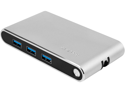 Хаб 8-в-1 Type-C Hermes, USB 3.0 x 3, Type-C PD, HDMI, LAN, картридер (Чёрный)