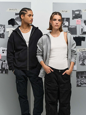 Толстовка унисекс на молнии Jelo, серый меланж